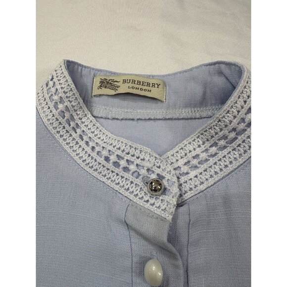 Burberry Women’s Blue Long Sleeve Blouse Size XS - Picture 4 of 6